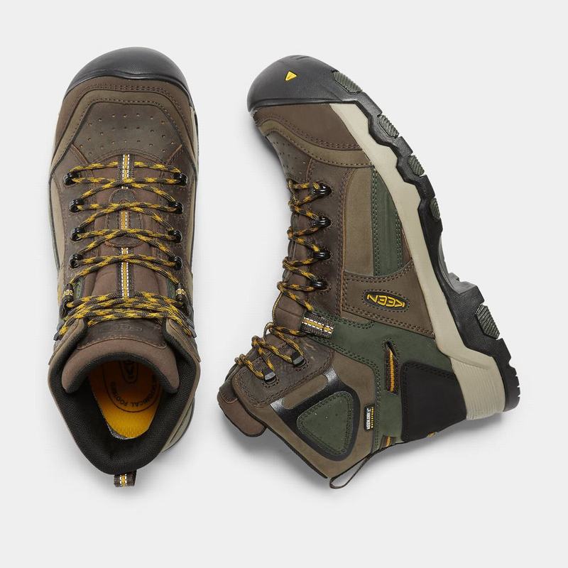 Keen Davenport Al Waterproof Mid Composite Toe - Erkek Iş Botu - Kahverengi - Turkey (805126RJT)